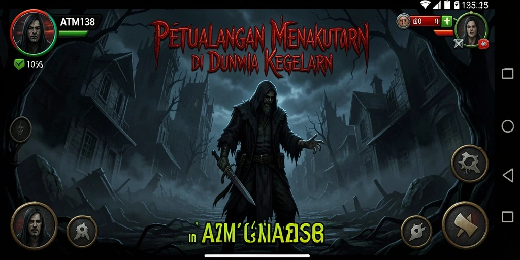 Tangkapan layar gameplay <strong>ATM138</strong> menampilkan suasana horor yang mencekam dan menegangkan.