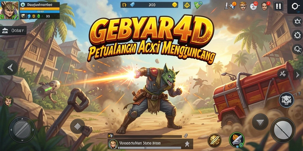 Screenshot GEBYAR4D menampilkan aksi intens di medan perang.