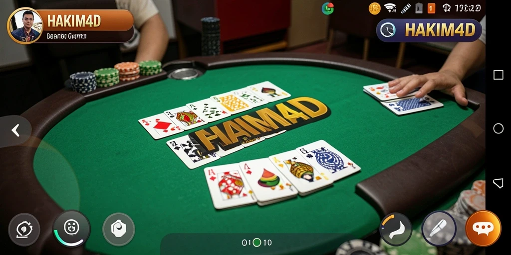 Tampilan gameplay HAKIM4D dengan aksi seru permainan Gaple.