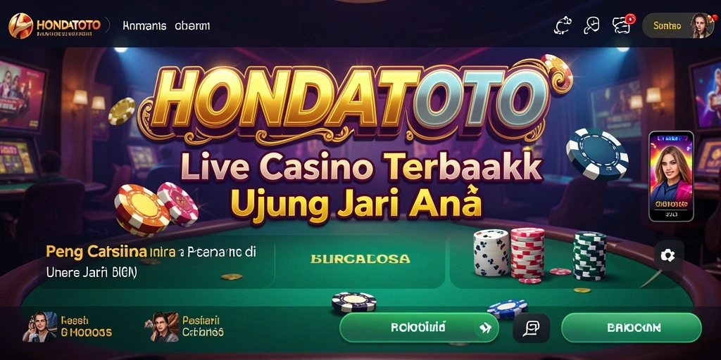 Screenshot HONDATOTO menampilkan dealer profesional dan suasana permainan Live Casino.