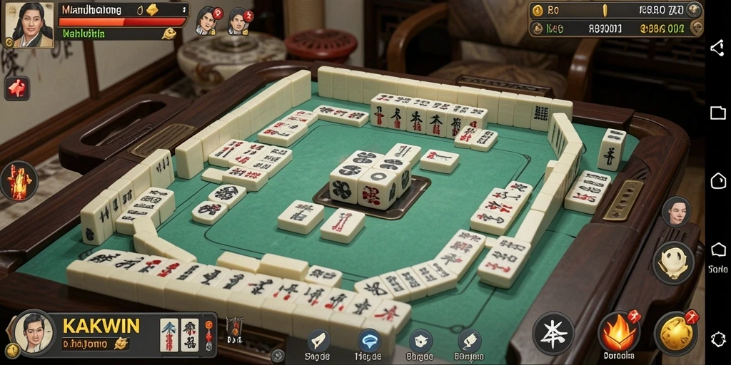 Screenshot KAKWIN menampilkan gameplay Mahjong yang menantang.