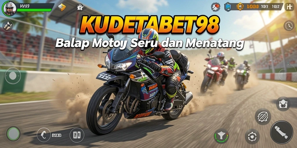 Gameplay KUDETABET98 yang mendebarkan dan penuh aksi balap motor.