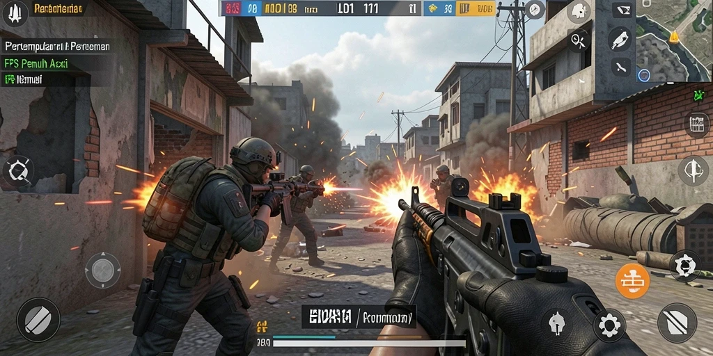 Screenshot utama LDN11 yang menunjukkan aksi pertempuran seru.