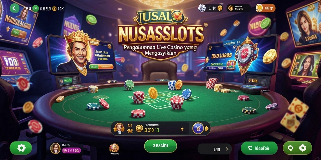 Tampilan gameplay Live Casino yang mendebarkan dari NUSASLOTS.