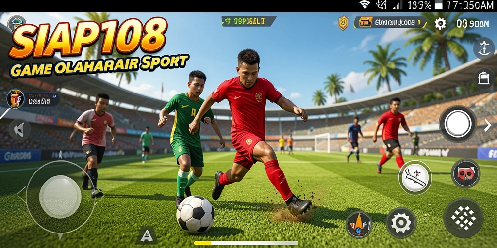 Tampilan gameplay menegangkan dalam SIAP108 saat bertanding di lapangan.