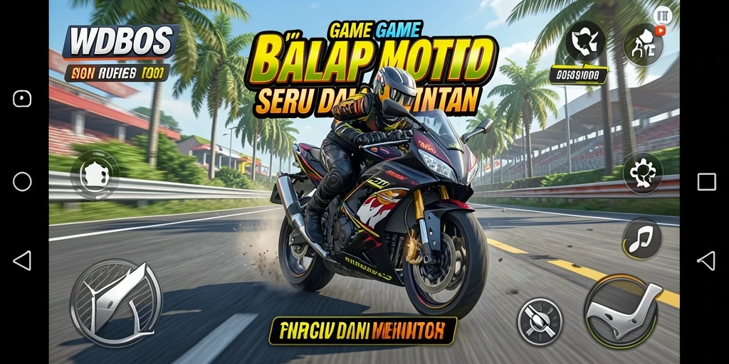 Gameplay seru balap motor WDBOS yang menarik.
