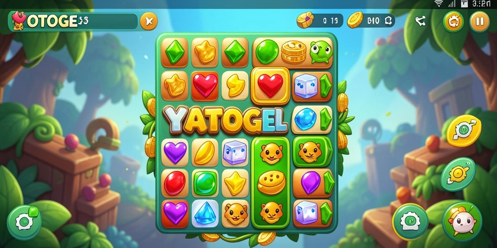 Tampilan gameplay Match-3 YOTOGEL yang menarik dan penuh tantangan.